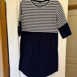COS Navy and White Striped Top